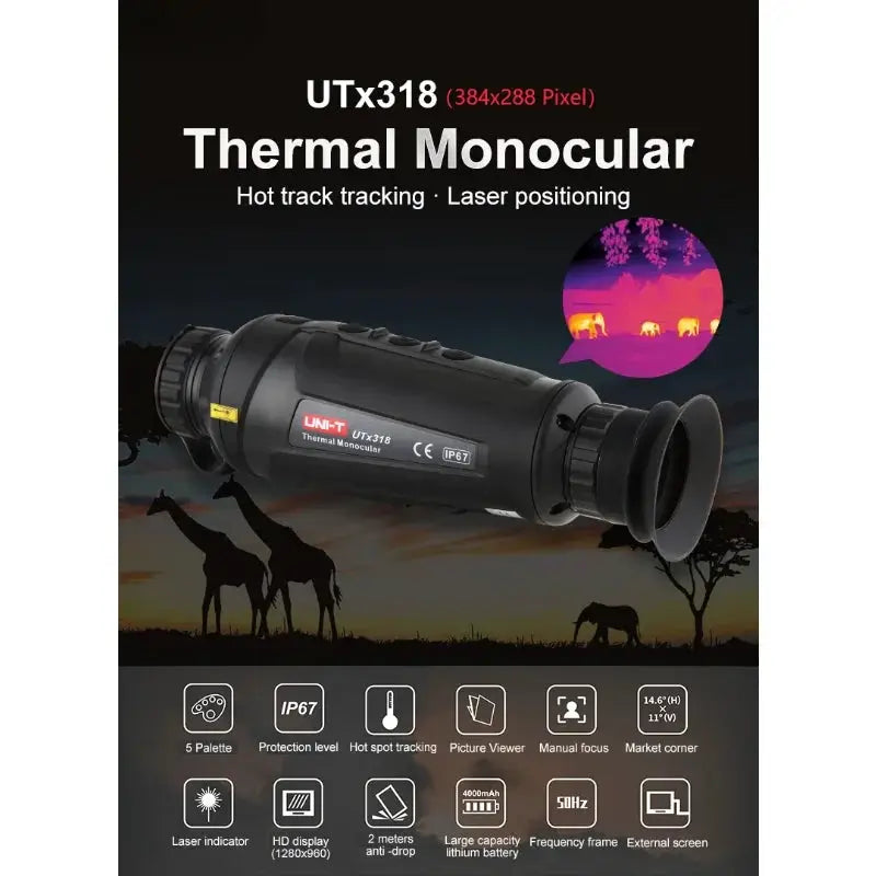 384*288 Pixels thermal image scope thermal imaging for hunting thermal imaging cameras UTx318 from PriceLows™