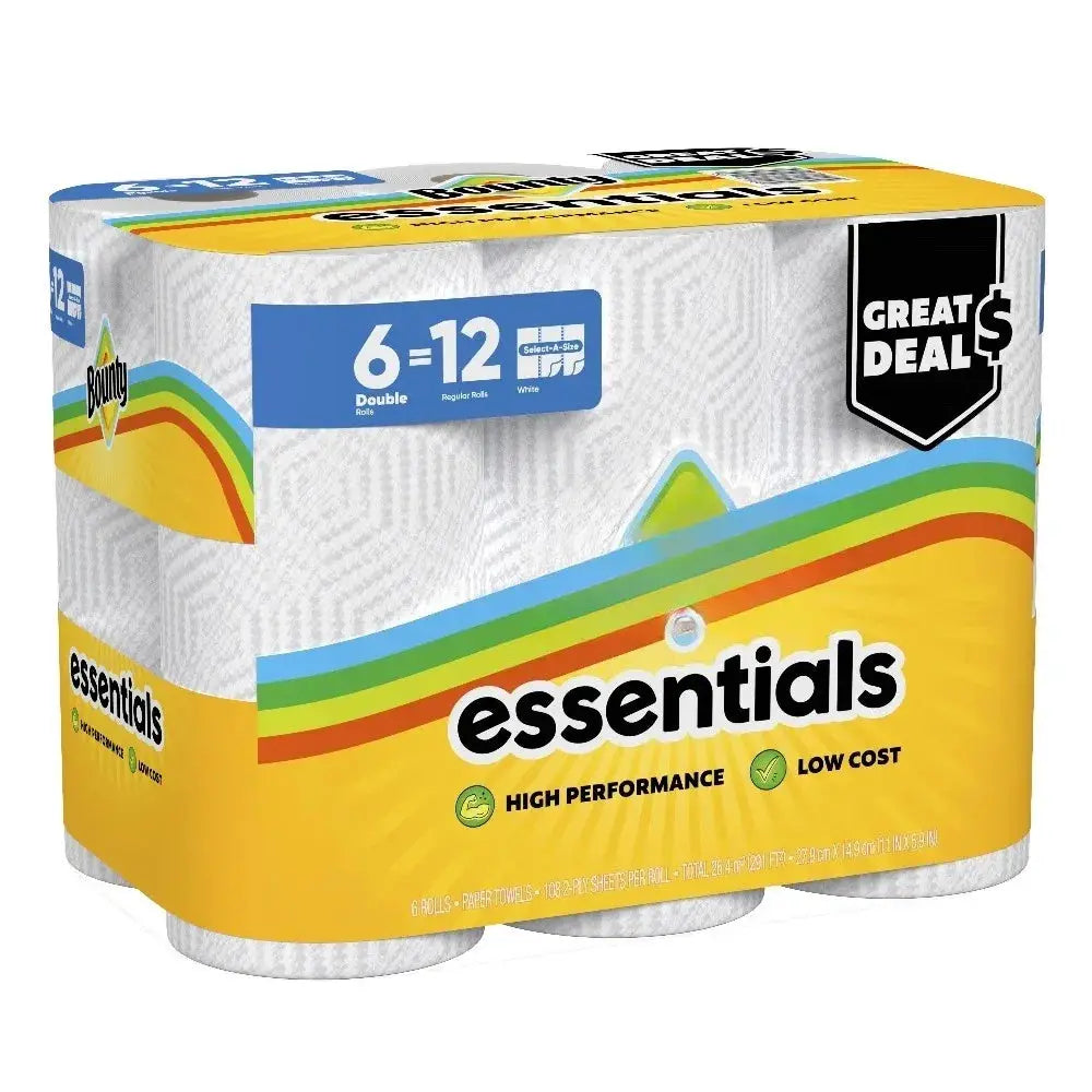 White Paper Towels | Select A Size | 108 Sheets Per Roll | 6 Double Rolls