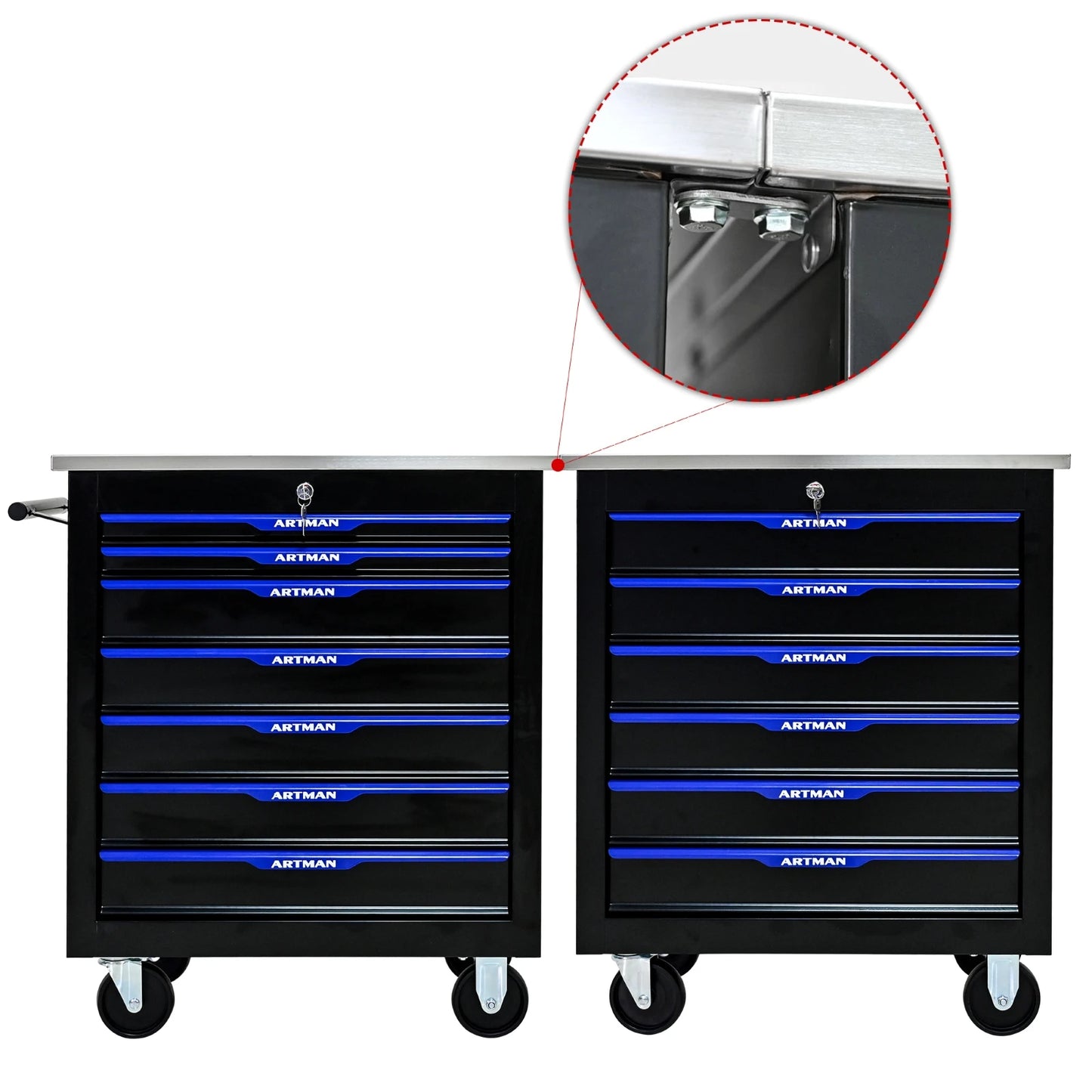 6-drawer rolling tool box cart,tool storage cabinet with 4 wheels,lockable tool trolley system,for garages,workshops,repair from PriceLows™
