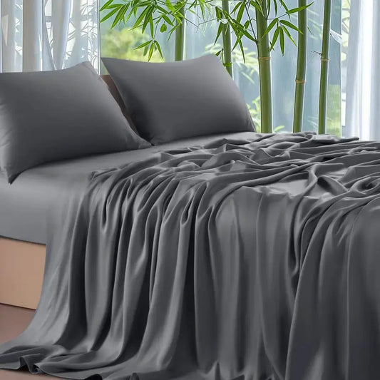 100 Viscose Derived from Bamboo Sheets Queen Size 4pcs Ultra Cooling amp Silky Soft Bed Sheets, 16 Deep Pocket, Perfect for Hot from PriceLows™