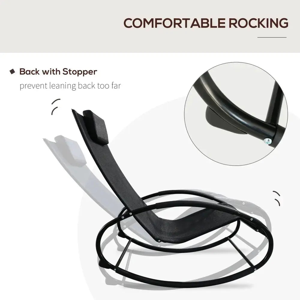 Patio Lounger Rocking Chair w/ Zero Gravity Seat Pillow Armrest from PriceLows™