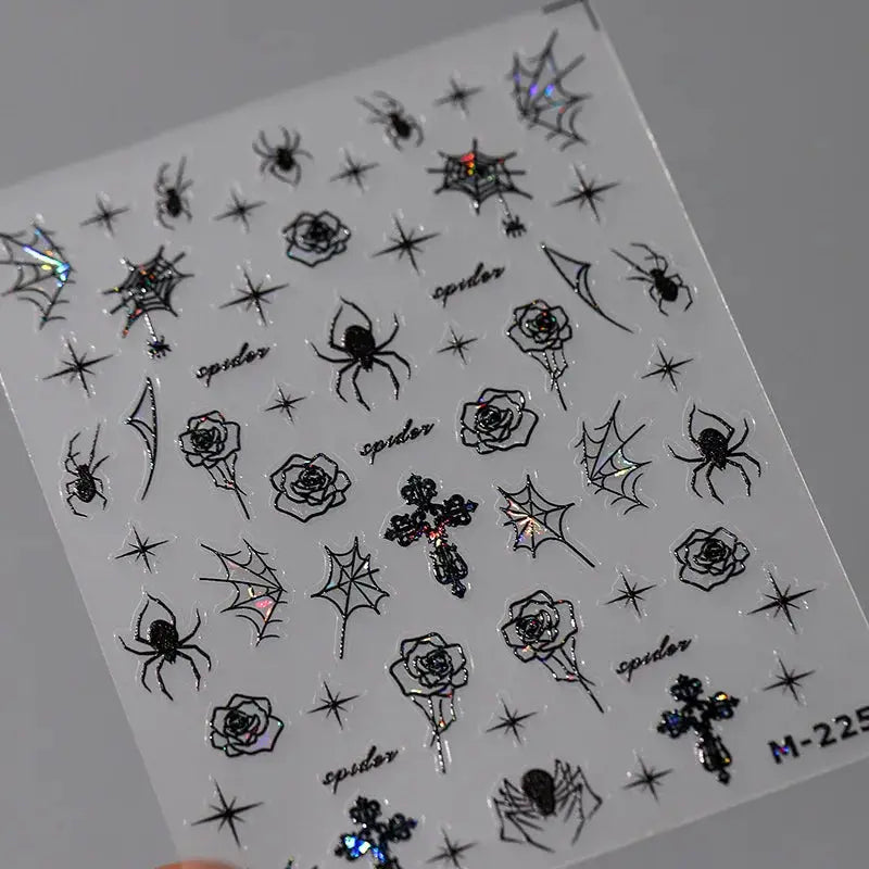 Jelly Halloween Skeleton Stickers Nail Art Cool Evil dark style decorative Nails Sticker DIY Trendy Manicure Ornaments Supplier from PriceLows™