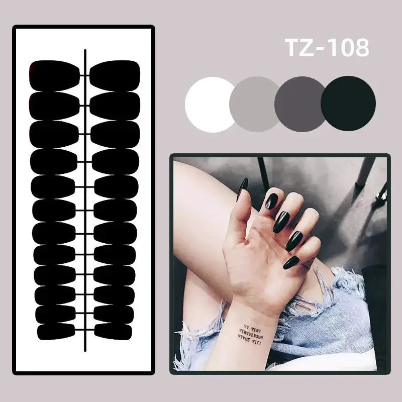 Almond Press On Nails | Acrylic Finish | Pearl Flower Design | 24 Piece Set