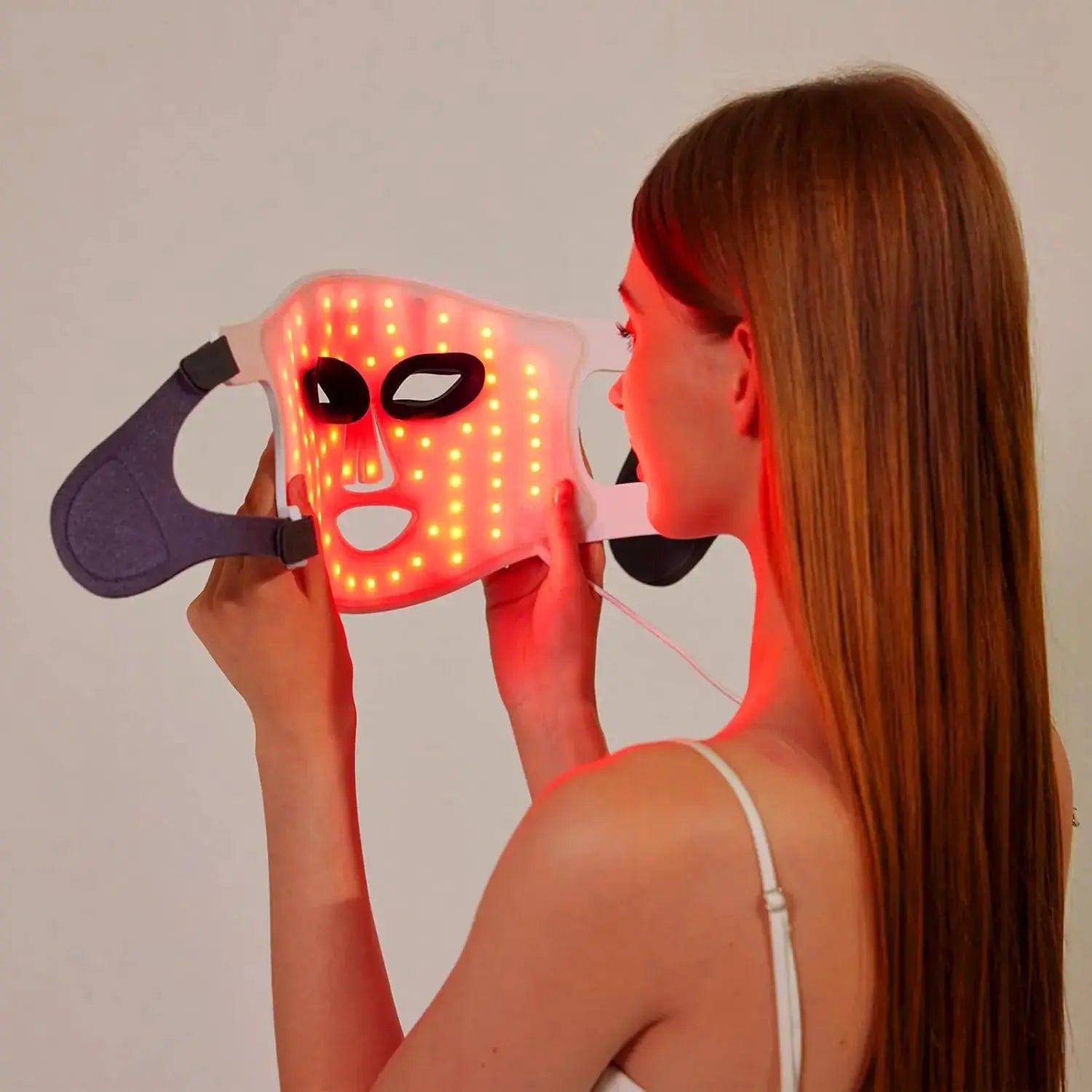 Hello Face Portable Red Infrared Blue LED Light Therapy Face Mask Acne Treatment, Skin Rejuvenation, Home Use for All Skin Types from PriceLows™