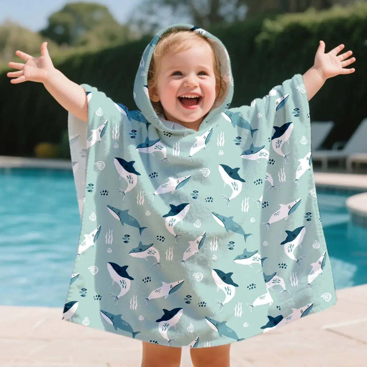 Kids Hooded Towel | Soft Polyester | Large Size | Cartoon Print