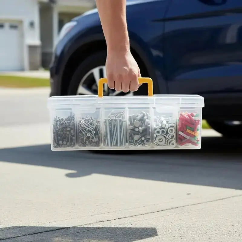 Professional Multi Compartment Tool Organizer Hardware Storage Box with Transparent Lid for Home and Workshop Use from PriceLows™