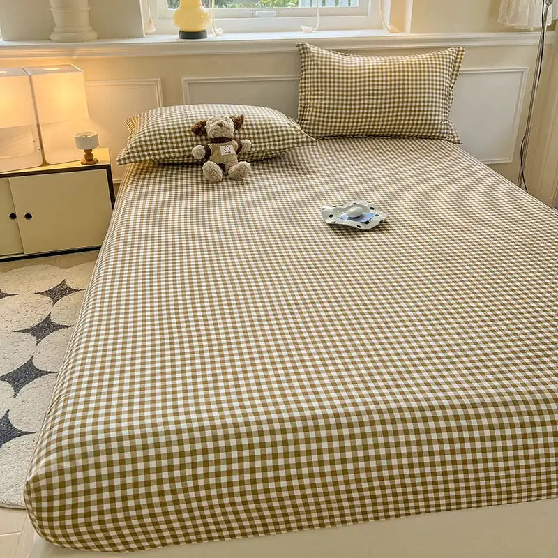 100% Polyester Fitted Sheet Stripe Style Bed Cover Skin-friendly Mattress Cover Sabanas Adults Kids Bed Sheets (No Pillowcase) from PriceLows™