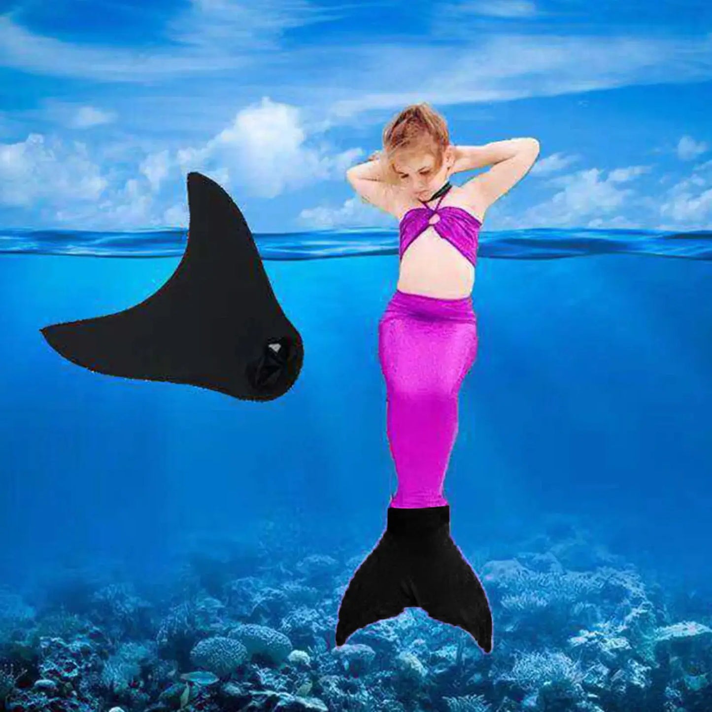 Mermaid Swimming Tail Monofin One-piece Flipper Swim Fins Training Fins for Kids Adults from PriceLows™