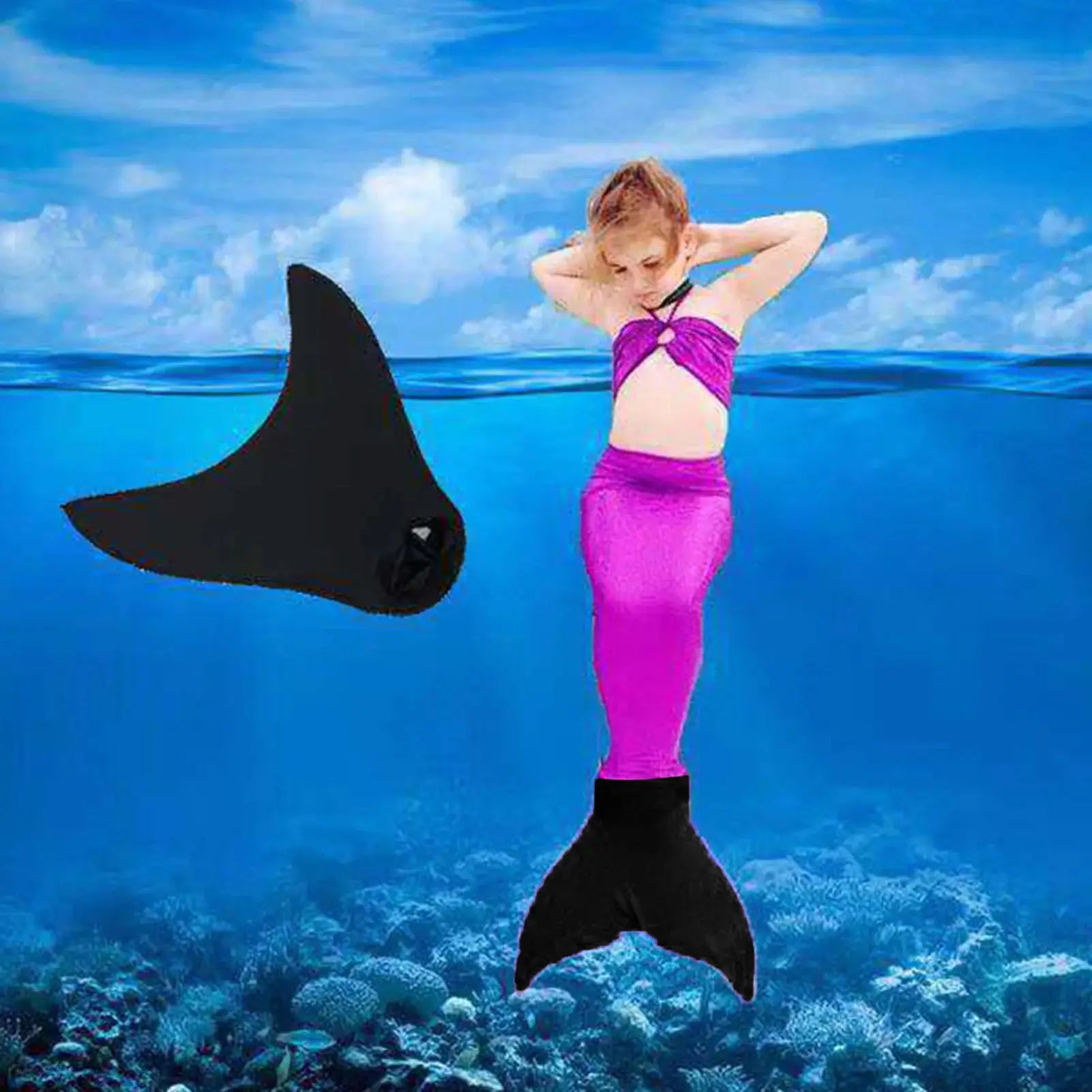Mermaid Swimming Tail Monofin One-piece Flipper Swim Fins Training Fins for Kids Adults from PriceLows™