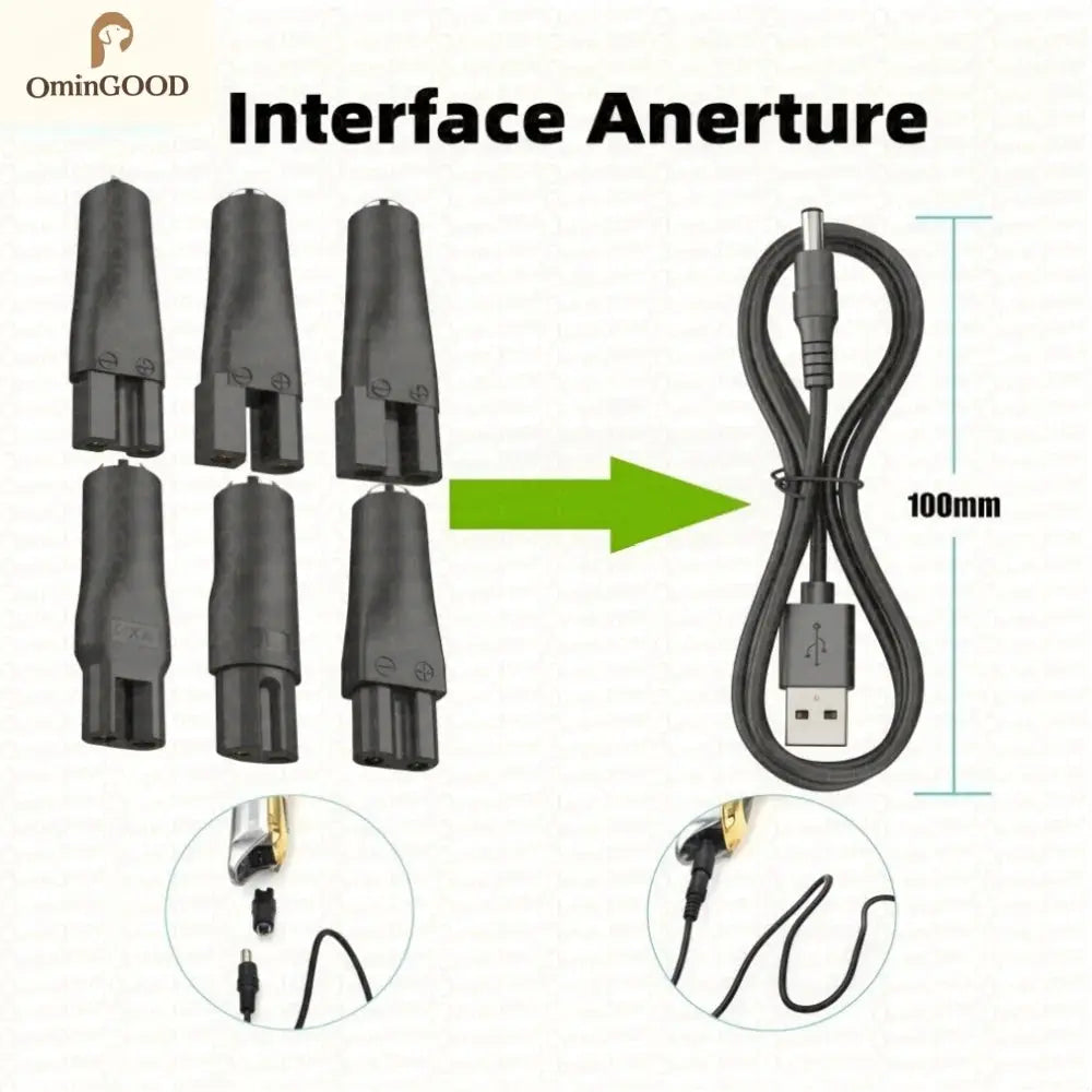 1PCS 5V USB Charger Power Cord 8PCS Replacement Adapter for Electric Hair Clipper Beard Trimmer Shaver Universal Charging Cable from PriceLows™