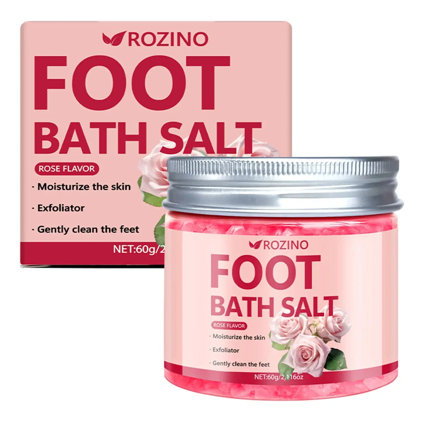 Rose Infused Sea Salt | Exfoliating Bath Soak | Deep Cleansing Manicure Pedicure