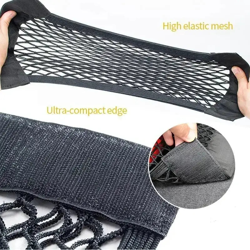Car Back Rear Trunk Storage Net Seat Elastic String Net Magic Sticker Mesh Storage Bag Interior storage network from PriceLows™