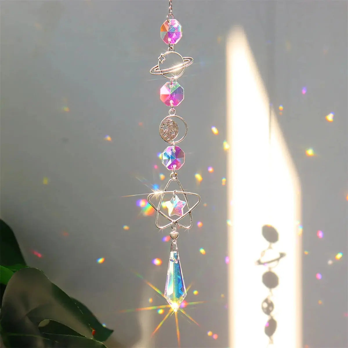 Crystal Wind Chime Rainbow Maker Sun Catcher Dream Catcher Pendant Home Garden Decor Wind Chime, Holiday, Festival, Home Decor from PriceLows™