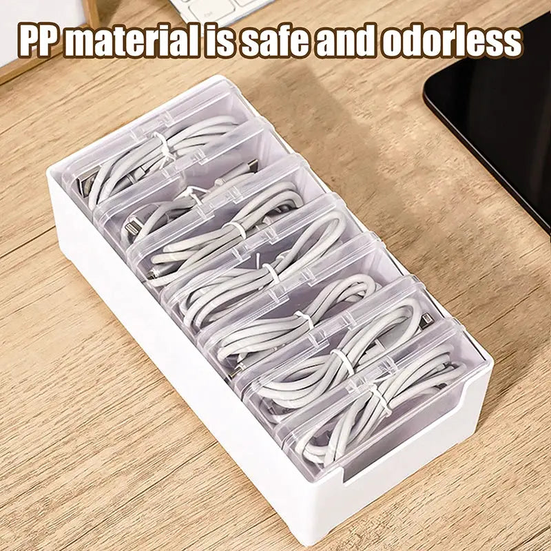 1Set Data Cable Storage Box Cable Organizer Bag With Power Charging Cable Management And Desktop Cable Management Organization from PriceLows™
