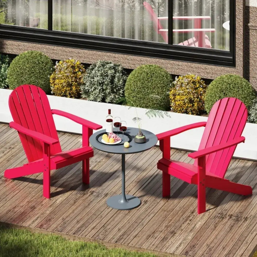 Adirondack Chair Outdoor Wood Patio Seat Lounge Deck Furniture Garden Chair Red from PriceLows™