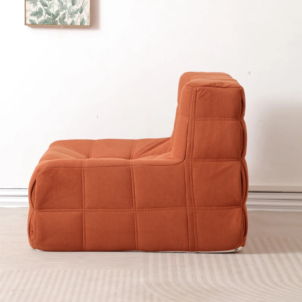 Floor Chair | Plush Corduroy Fabric | Tufted Modular | Single Size