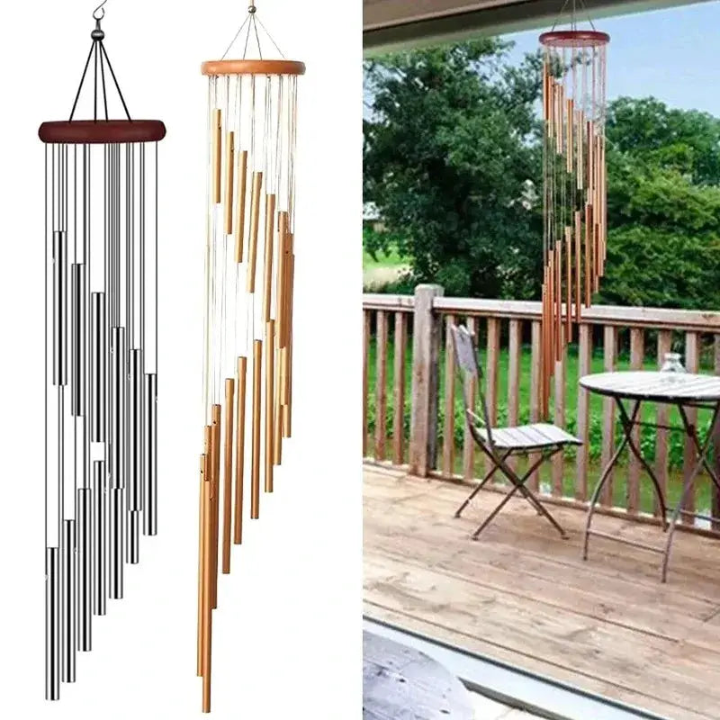 Metal Aluminium Tube Wind Chimes with Hooks, Outdoor Garden Decoration Home Wedding Party Memorial Decoration Favours from PriceLows™