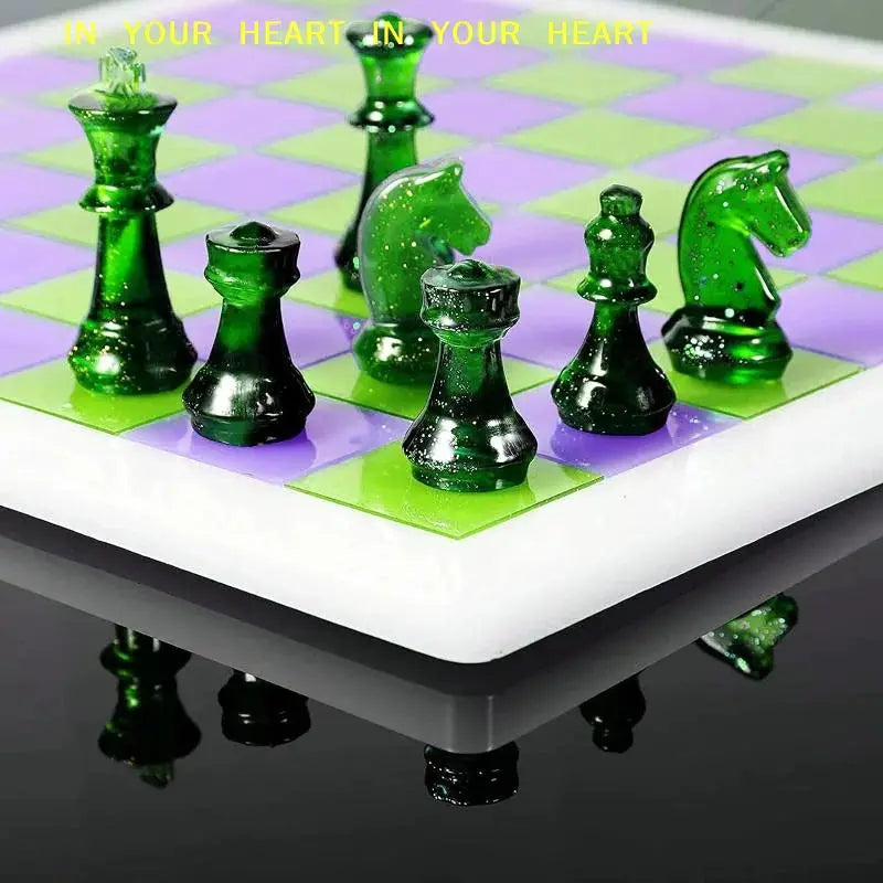 3d Chess Resin Mold | Silicone Casting Set With Board