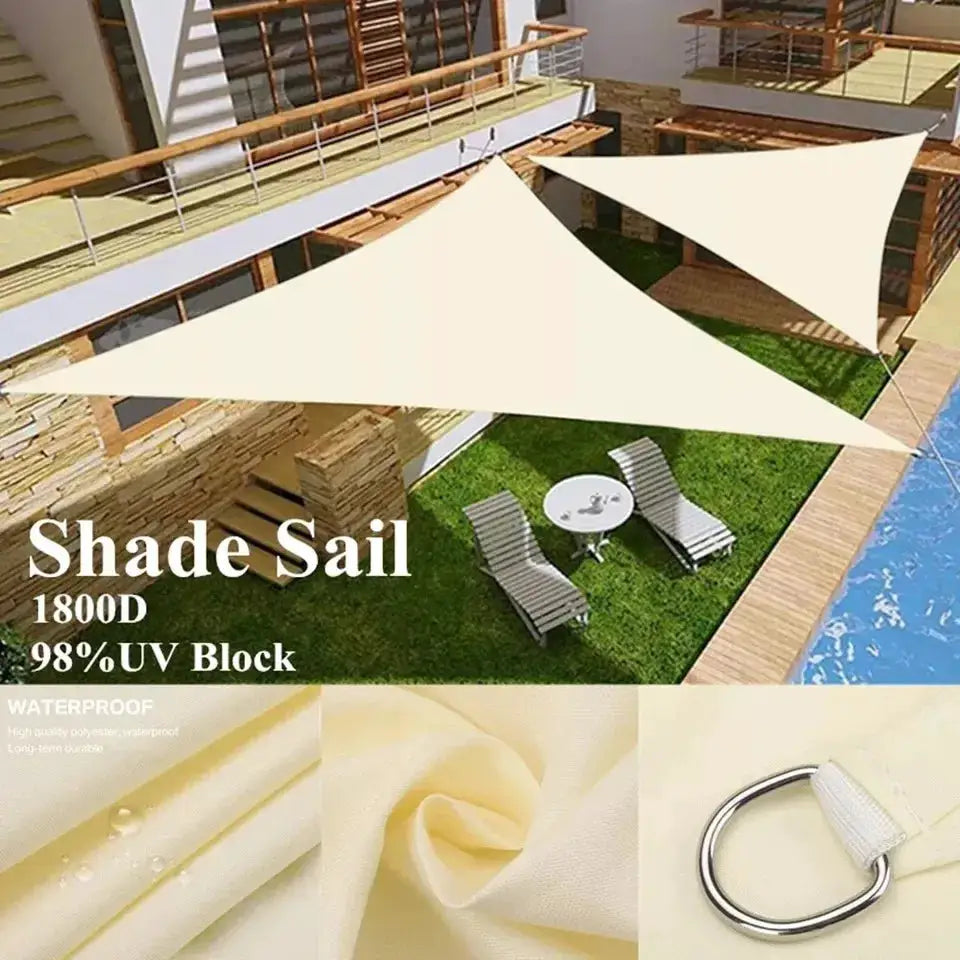 Triangle Sun Shade Sail | Waterproof HDPE | 5x5x5 Ft | Outdoor Patio Canopy