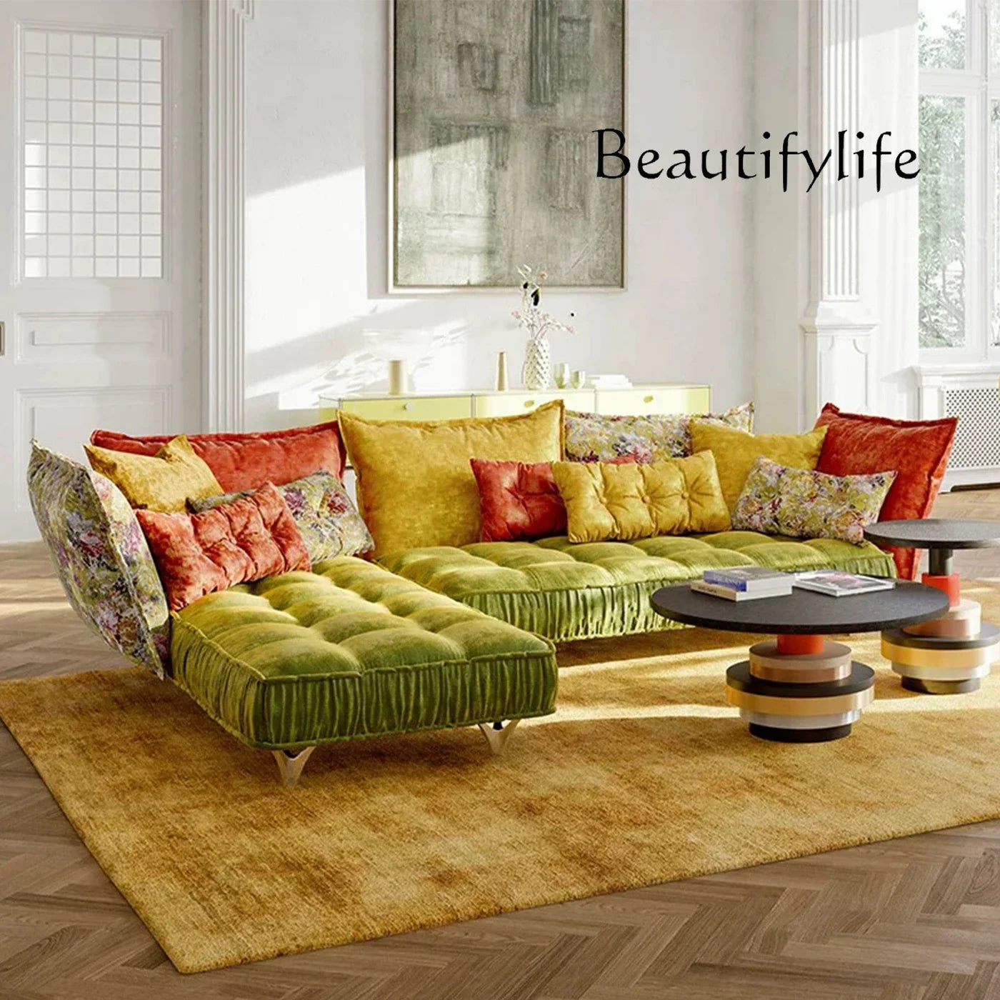 Sofa | Corner Sofa With Velvet Fabric | Modern Light Luxury | XS