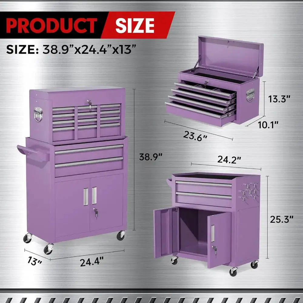 42 Rolling Tool Chest with Detachable Top, Large Storage Cabinet for Repair Rooms and Warehouses from PriceLows™