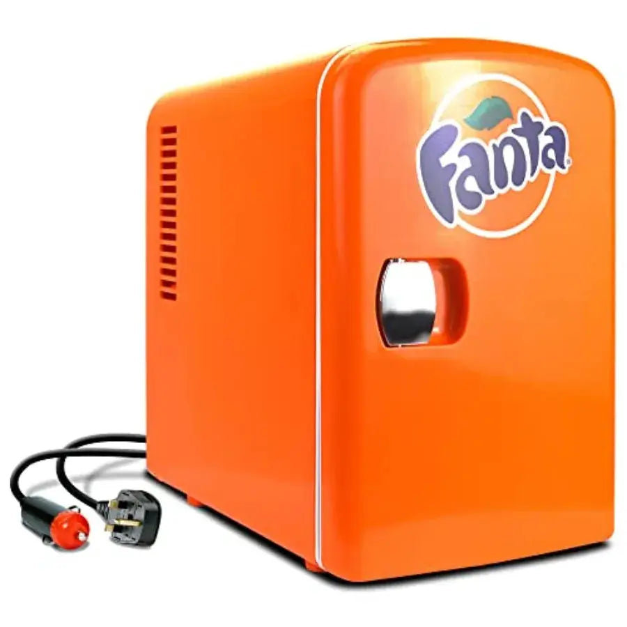 Fanta Mini Fridge - 6 Can Refrigerator for Bedroom Office, Portable Table Top Beverage Cooler, 12V 110V Refrigerador For Drinks from PriceLows™