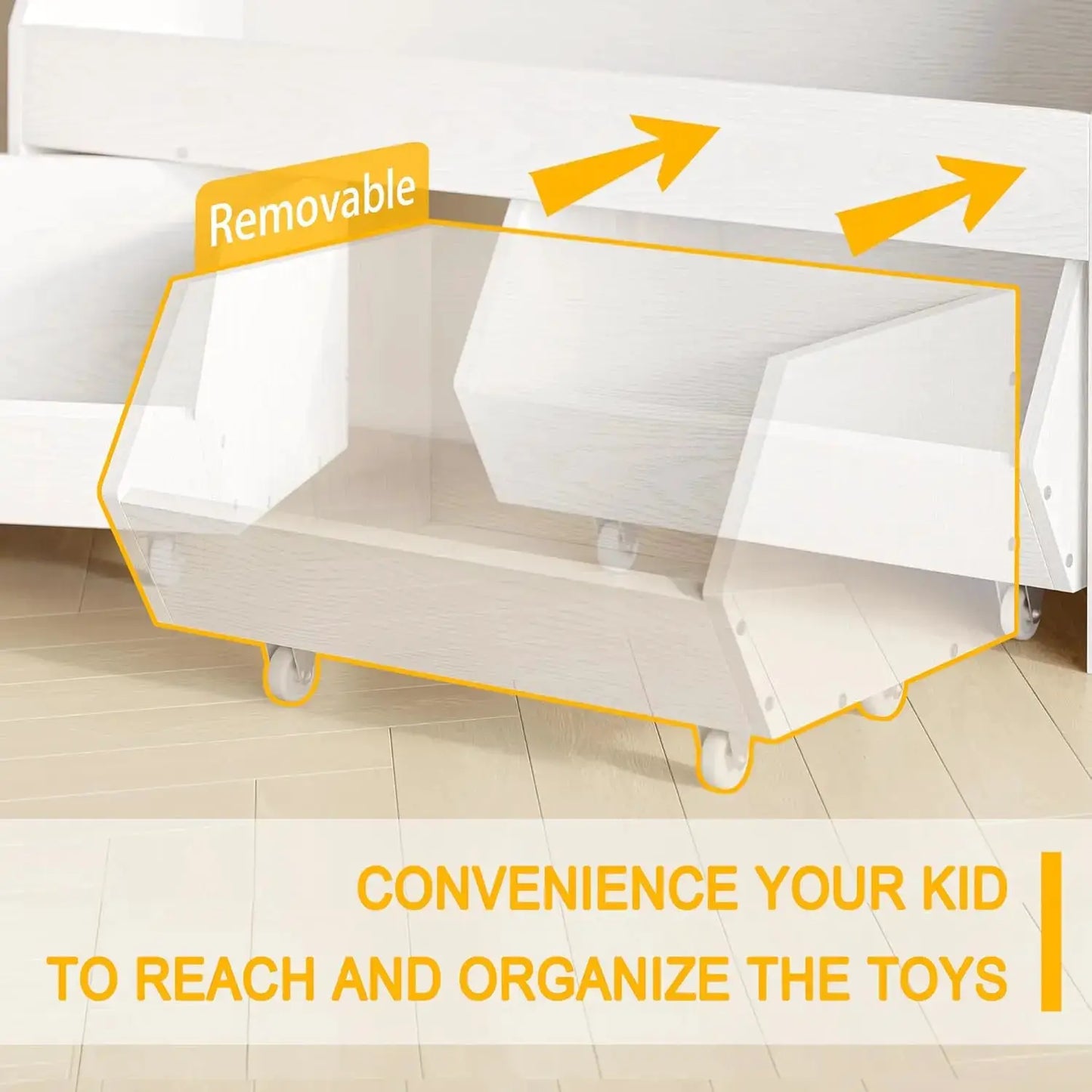Toy Storage Cabinet with Drawers, Boys and Girls Toy Shelf with Wheels, Toy Organizer Kids Bookshelf with Storage for Nursery from PriceLows™