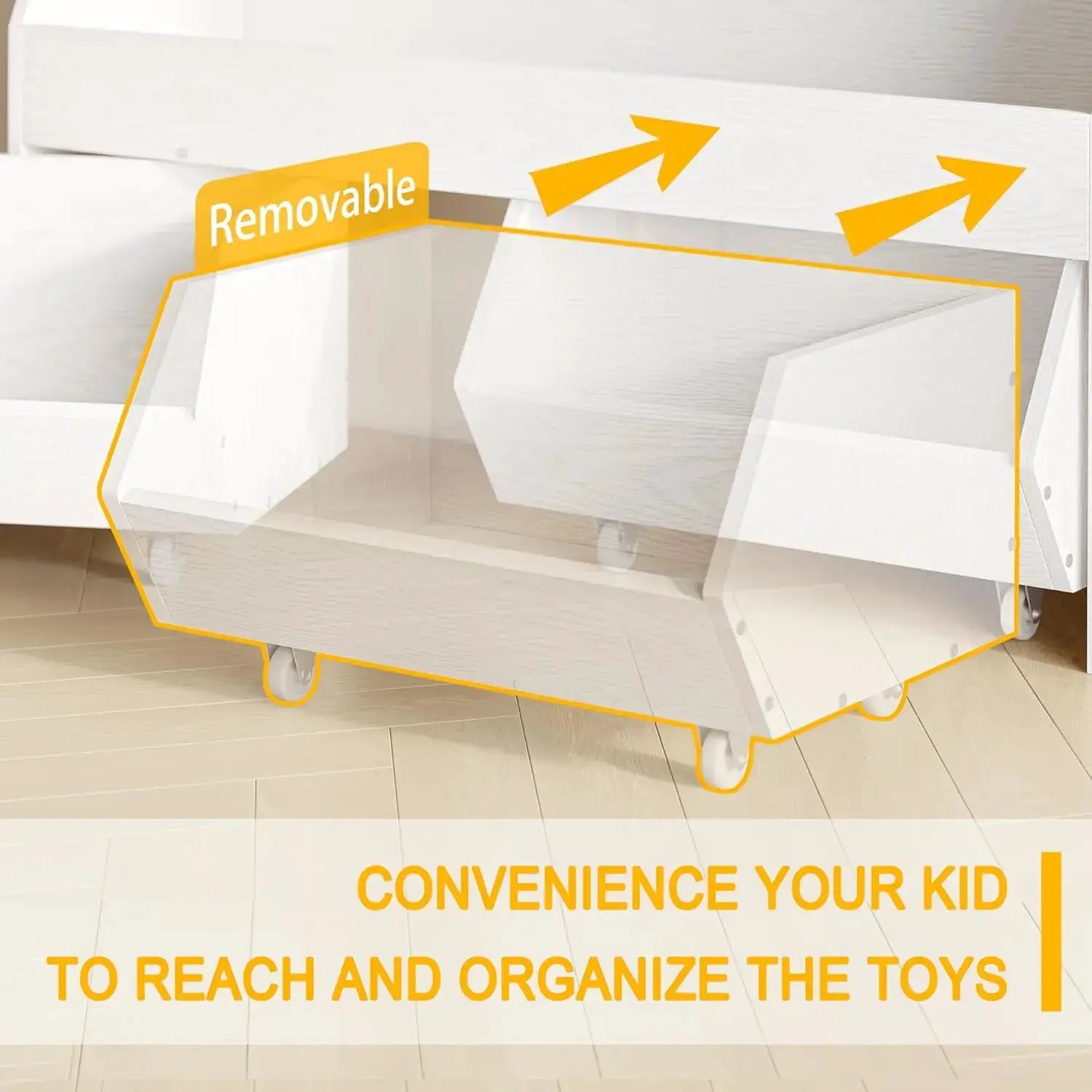 Toy Storage Cabinet with Drawers, Boys and Girls Toy Shelf with Wheels, Toy Organizer Kids Bookshelf with Storage for Nursery from PriceLows™