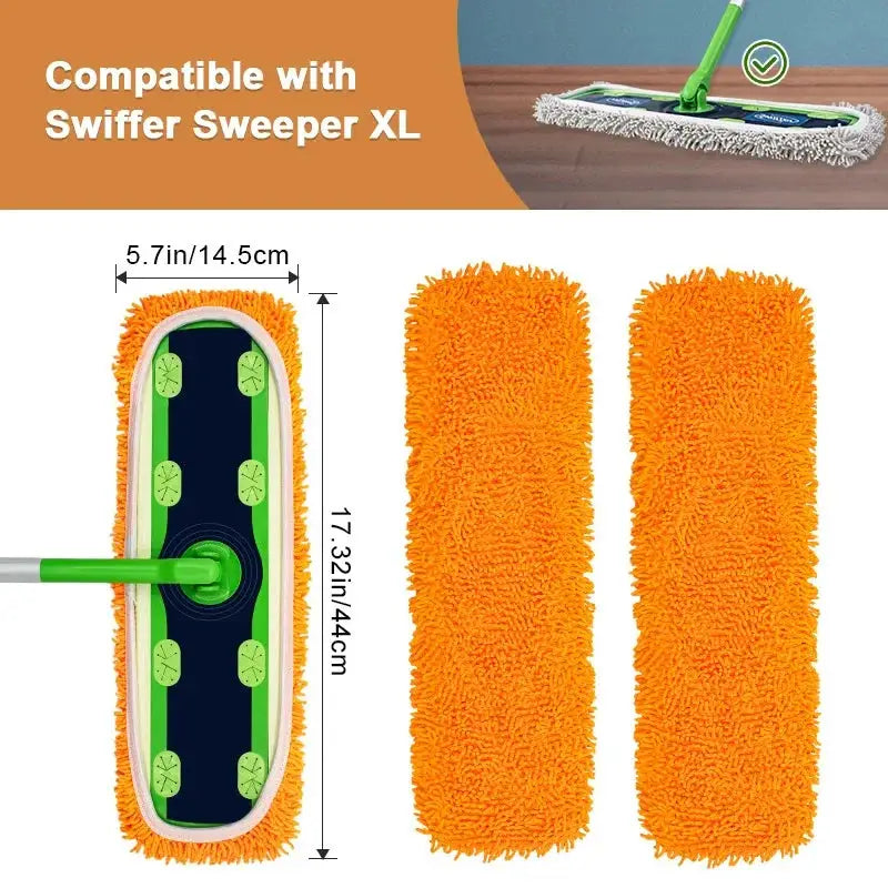 2pcs Reusable Microfiber Mop Pads for Swiffer Sweeper XL Dry Sweeping Wet Mop Cloths Replacement Sweeping Mopping Pad Refill from PriceLows™