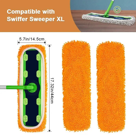 2pcs Reusable Microfiber Mop Pads for Swiffer Sweeper XL Dry Sweeping Wet Mop Cloths Replacement Sweeping Mopping Pad Refill from PriceLows™