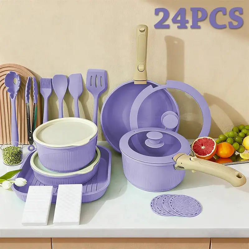 Pots and Pans Set, Nonstick Cookware Set Detachable Handle, Induction Kitchen Cookware Sets , RV Cookware Set, Oven Safe from PriceLows™