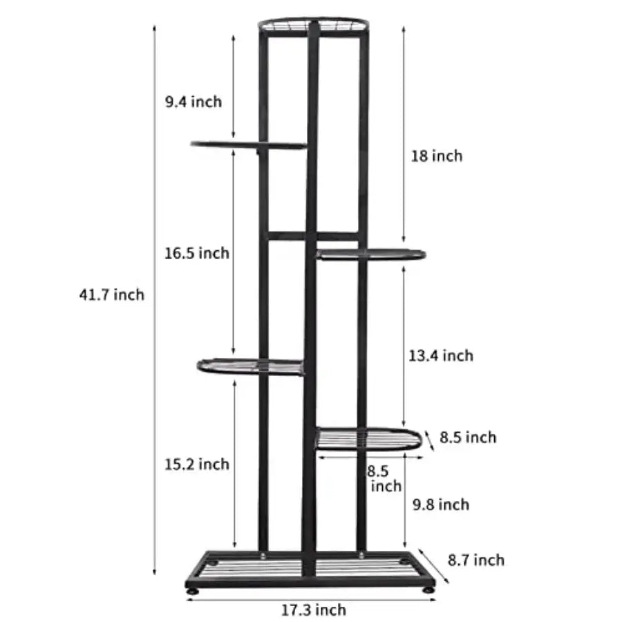 Tall Metal Plant Stand Indoor Outdoor 6 Tier Flower Pot Plant Stand Multi Tier Plant Holder Shelf Display Rack for Garden Patio from PriceLows™