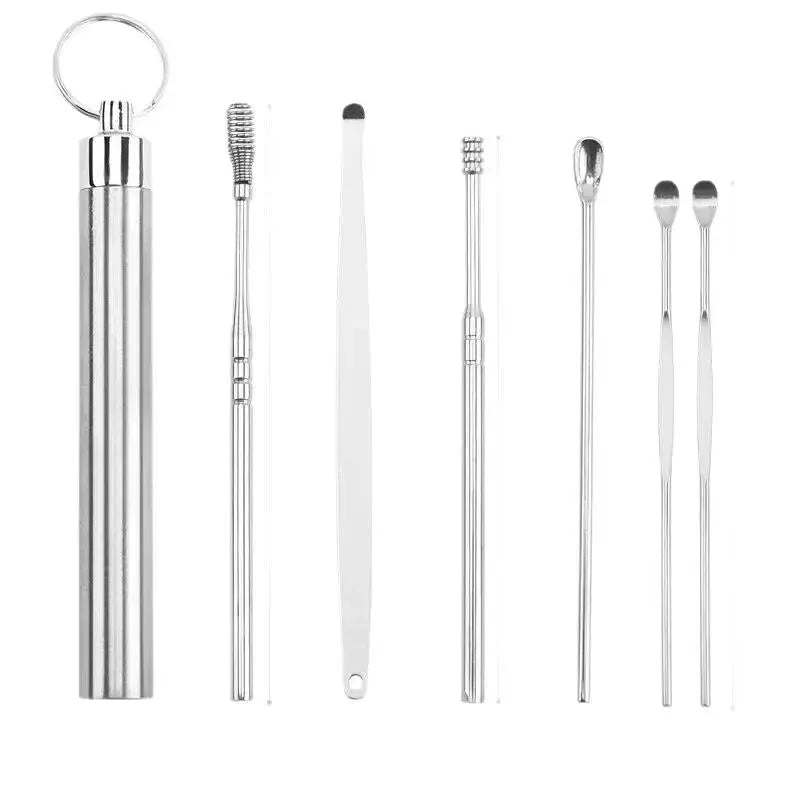 10Pcs/set Ear Wax Pickers Stainless Steel Earpick Wax Remover Care Ear Clean Tool Easy Carry from PriceLows™