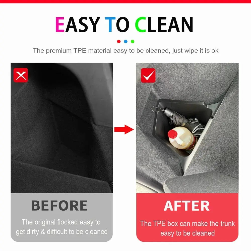 For 2025 2026 Tesla Model Y Trunk Organizer Trunk Storage Bins Rear Trunk Side Storage Box Mats for Model Y Juniper Accessories from PriceLows™
