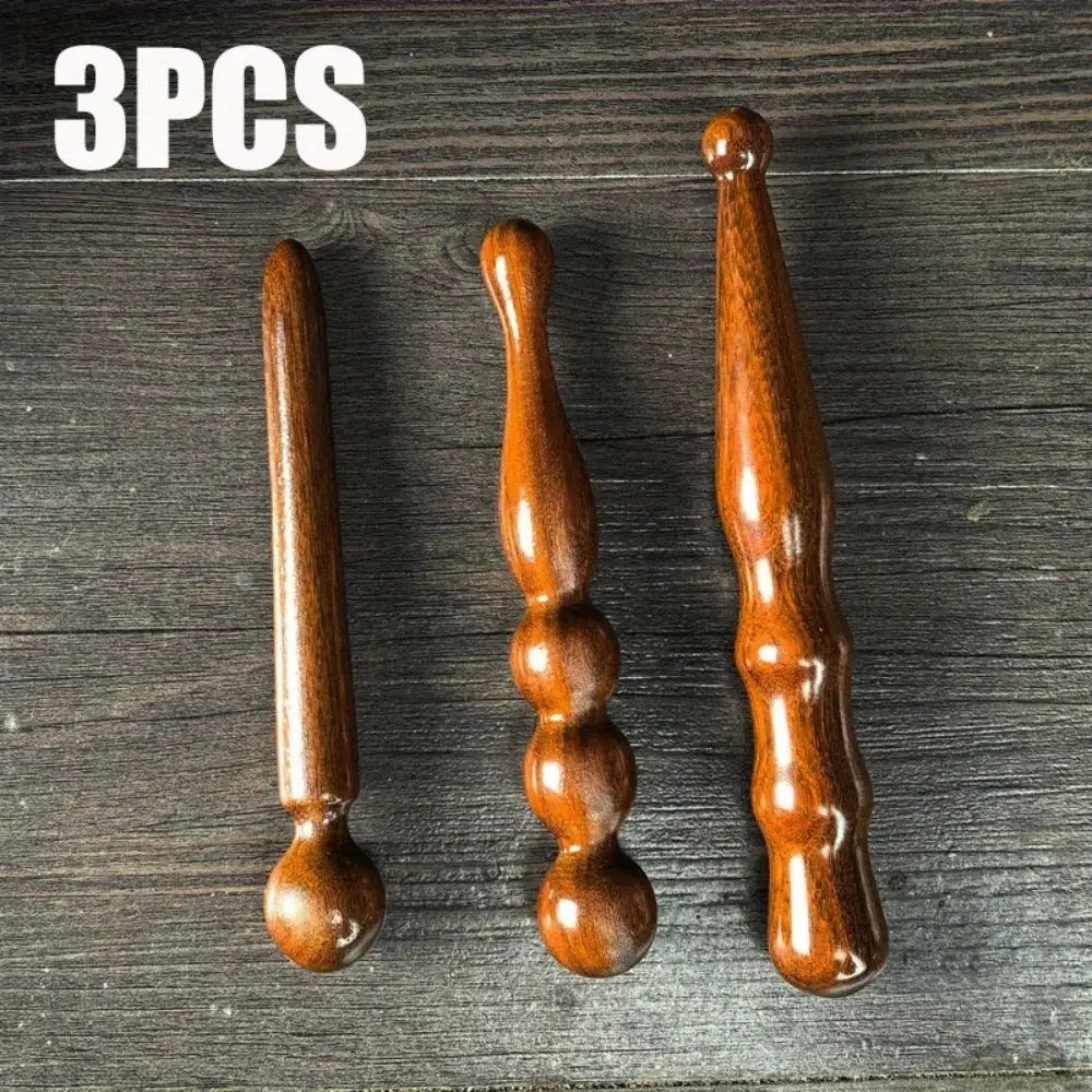 Wooden Acupressure Sticks | 3 Pack Body Massager | Foot Roller For Relief