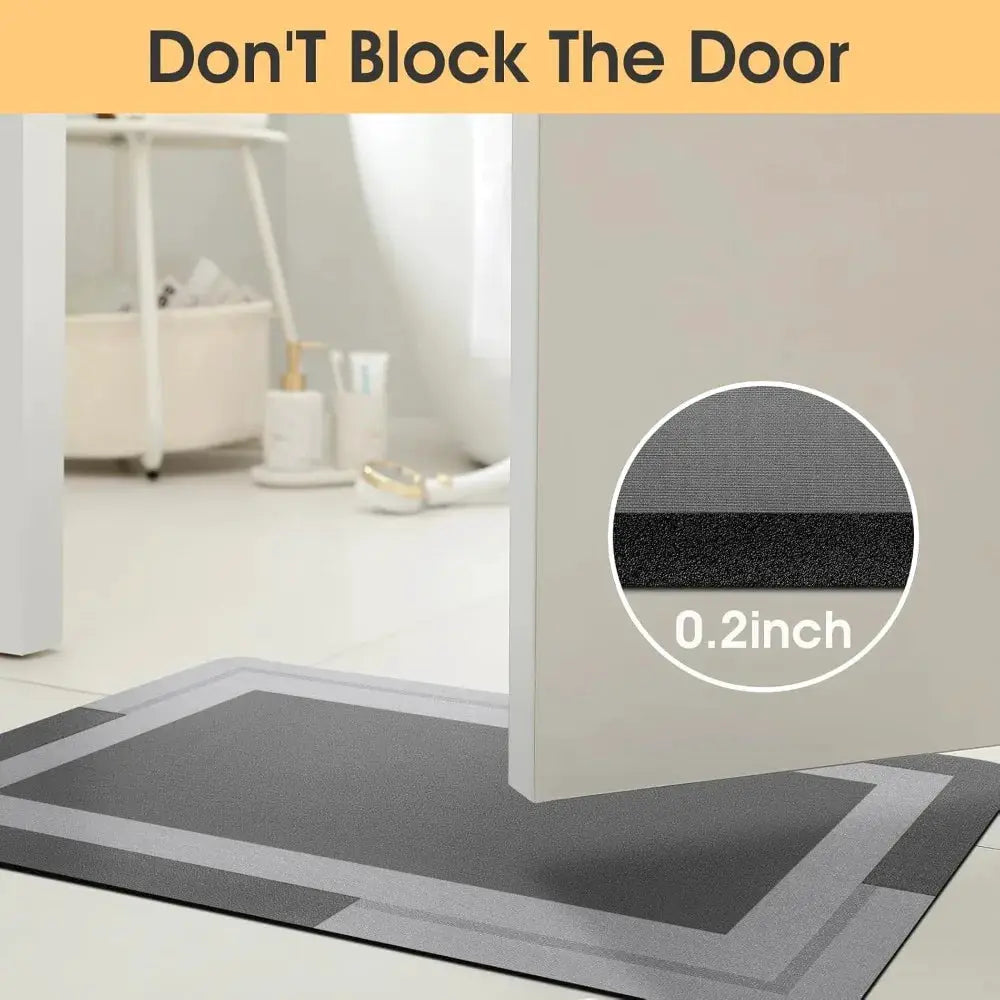 Non Slip Bath Mat, Thin Bathroom Rugs Fit Under Door, Quick Dry, Machine Washable, 3 Piece Set, Grey from PriceLows™