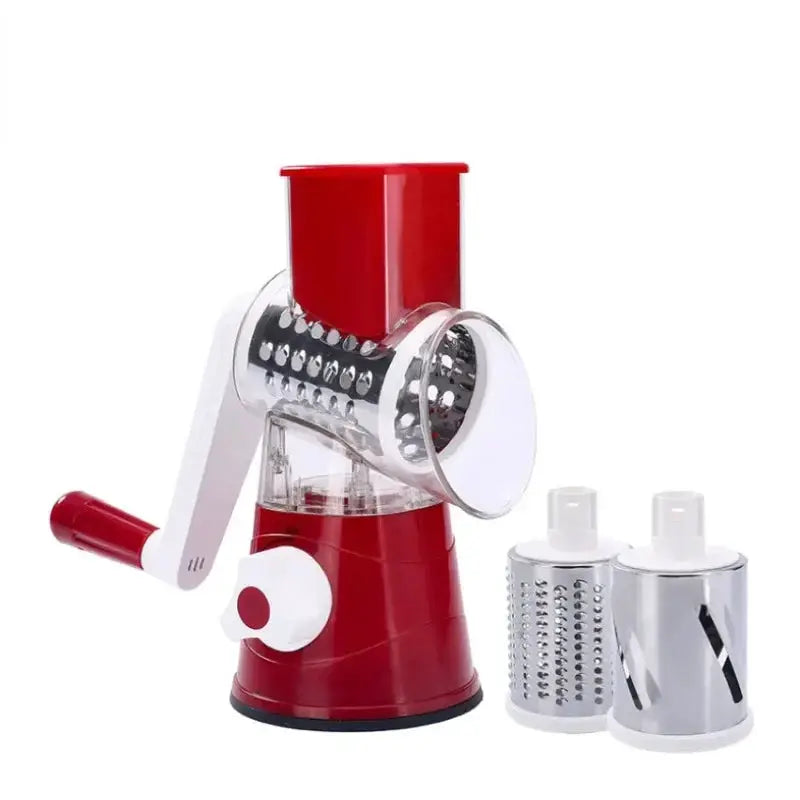 Manual Vegetable Slicer | Stainless Steel Blades | Hand Crank Handle