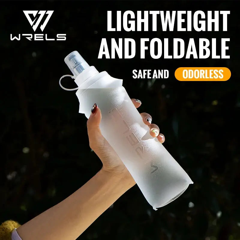 WRELS Running Water Bottle Soft Flask Folding Collapsible Water Bottle TPU BPA-Free Camping Hiking Travel Folding Water Bottle from PriceLows™