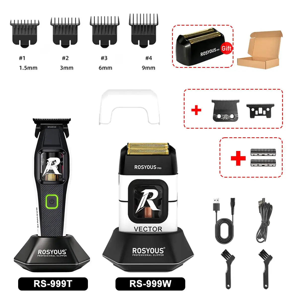 Men's Electric Shaver | 999W Motor | Dual Foil Head | Rechargeable