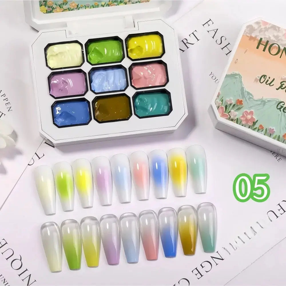 9-Color Solid Nail Polish, Pink, Macaron Painting Gel, High Saturation Popular Solid Nail Polish, Used for Nail Art from PriceLows™