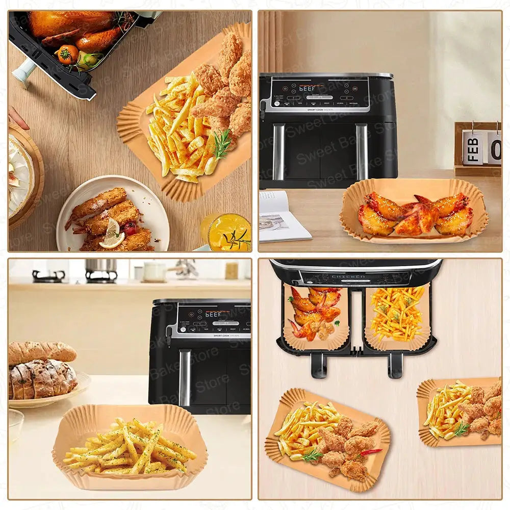 Air Fryer Parchment Liners | 22x14 cm | Ninja DZ201 DZ401 FG551 | Disposable