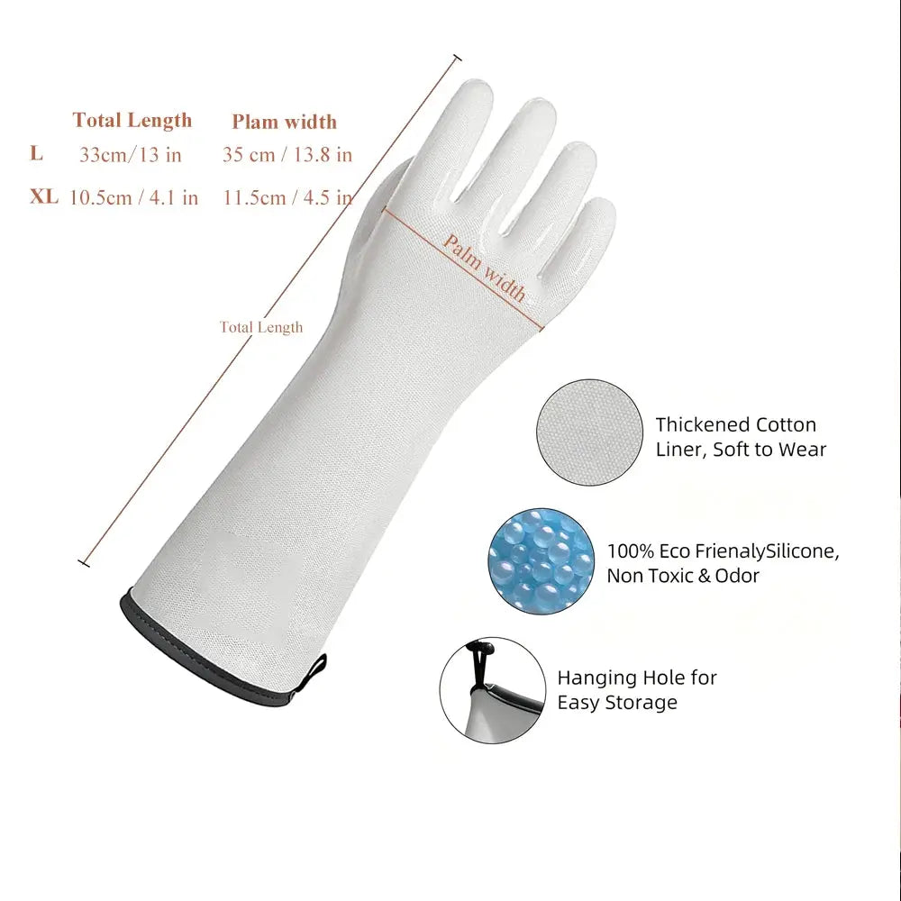 Silicone Oven Gloves | Heat Resistant | Food Grade | Extra Long 13.8in