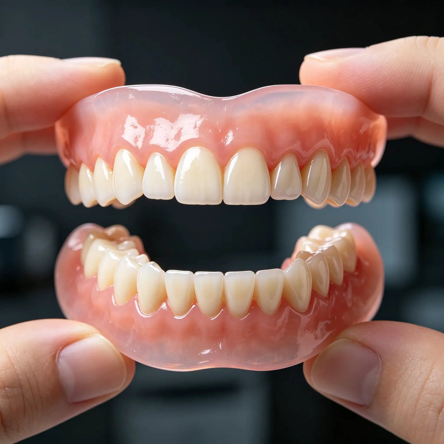 Natural Silicone Denture Set | Full Upper And Lower | Comfort Fit Design