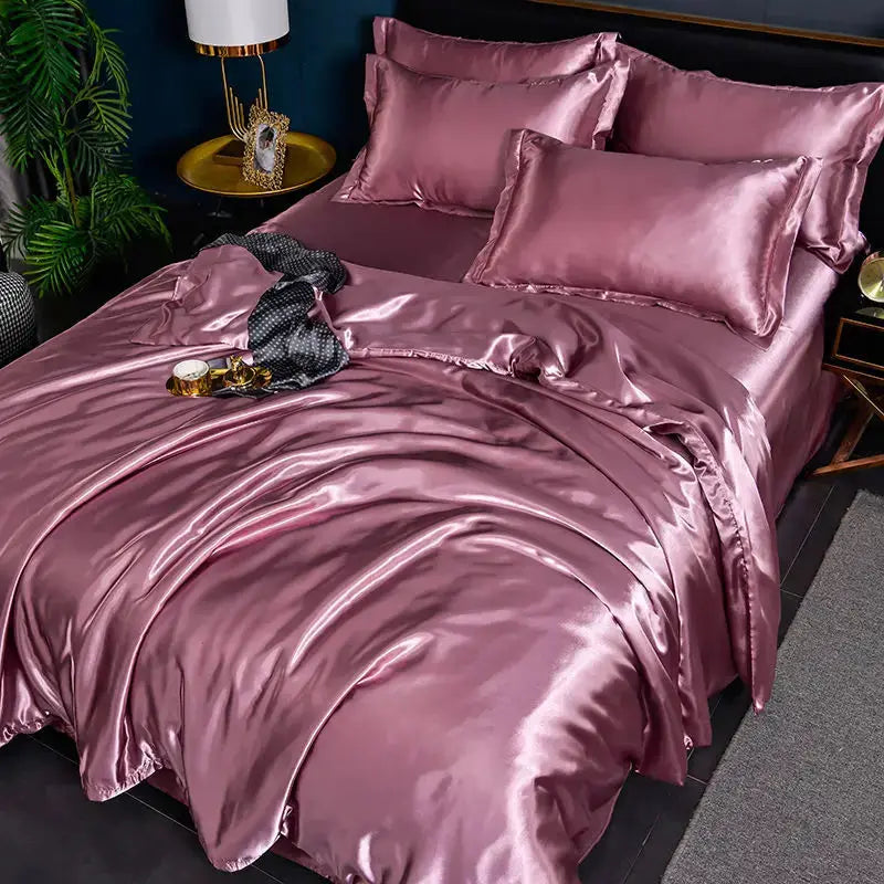 Satin Bedding Set | 100Gsm Silky Finish | Duvet Cover Set | Queen King Size