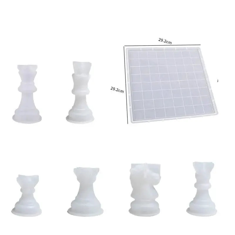 3d Chess Resin Mold | Silicone Casting Set With Board