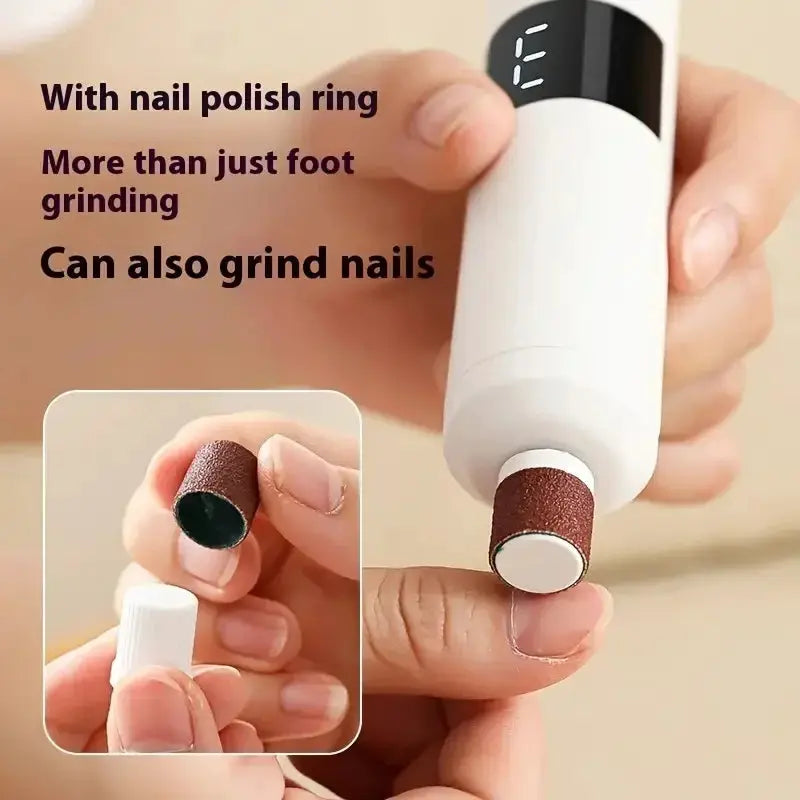 USB charging foot grinder, electric 2-in-1 foot grinder and nail grinder, foot and hand care, multifunctional foot beauty device from PriceLows™