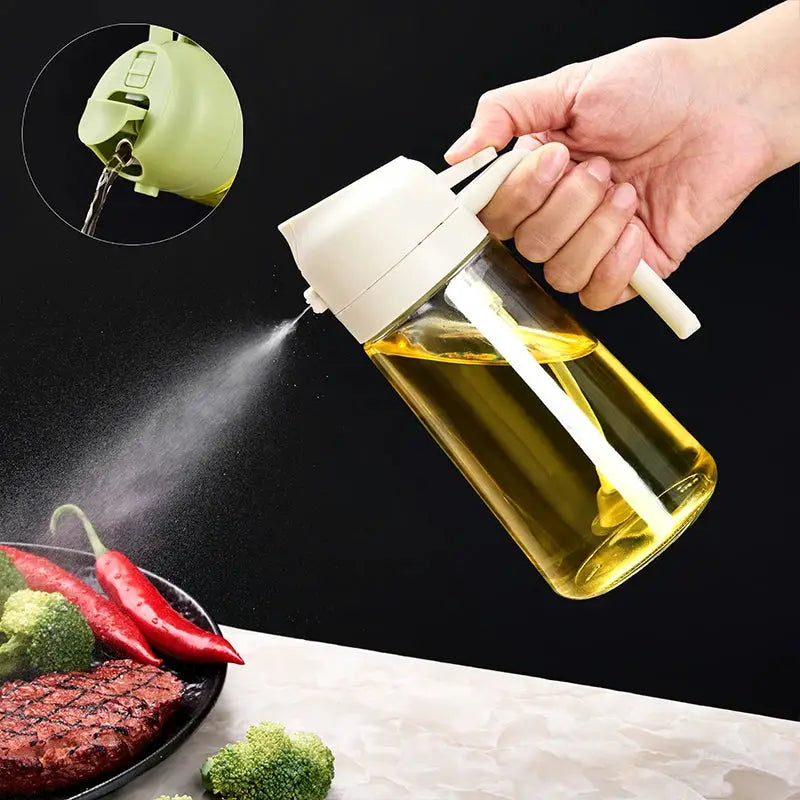 Oil Sprayer and Dispenser | Glass Bottle | BPA Free | 2 in 1