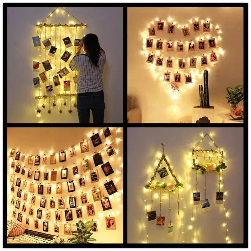 2M/5M/10M LED Photo Clip Lights String Fairy Lights Battery Box Garland Bedroom Home Party Photo Wall Wedding Christmas Decor from PriceLows™