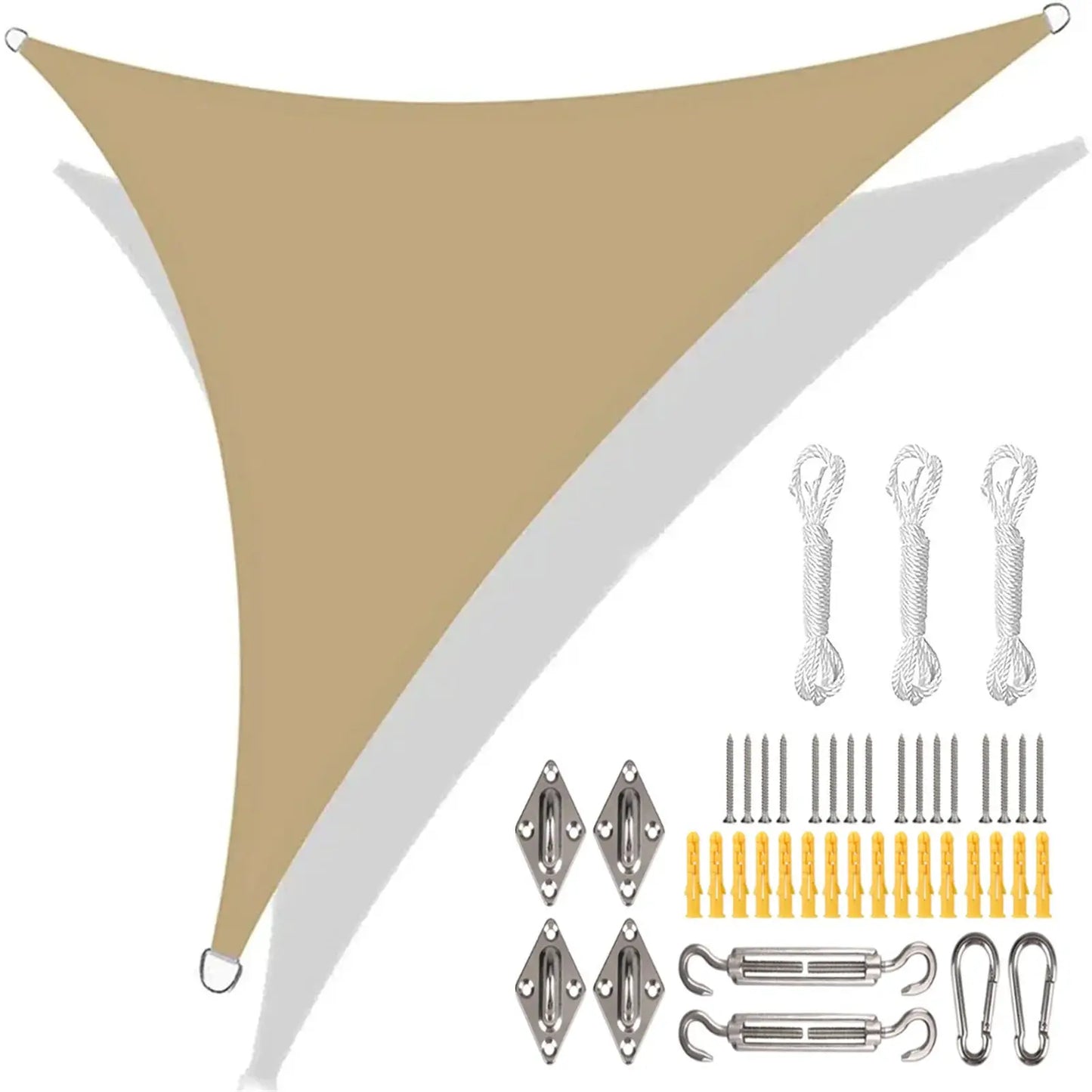 Triangle Sun Shade Sail | Waterproof HDPE | 5x5x5 Ft | Outdoor Patio Canopy