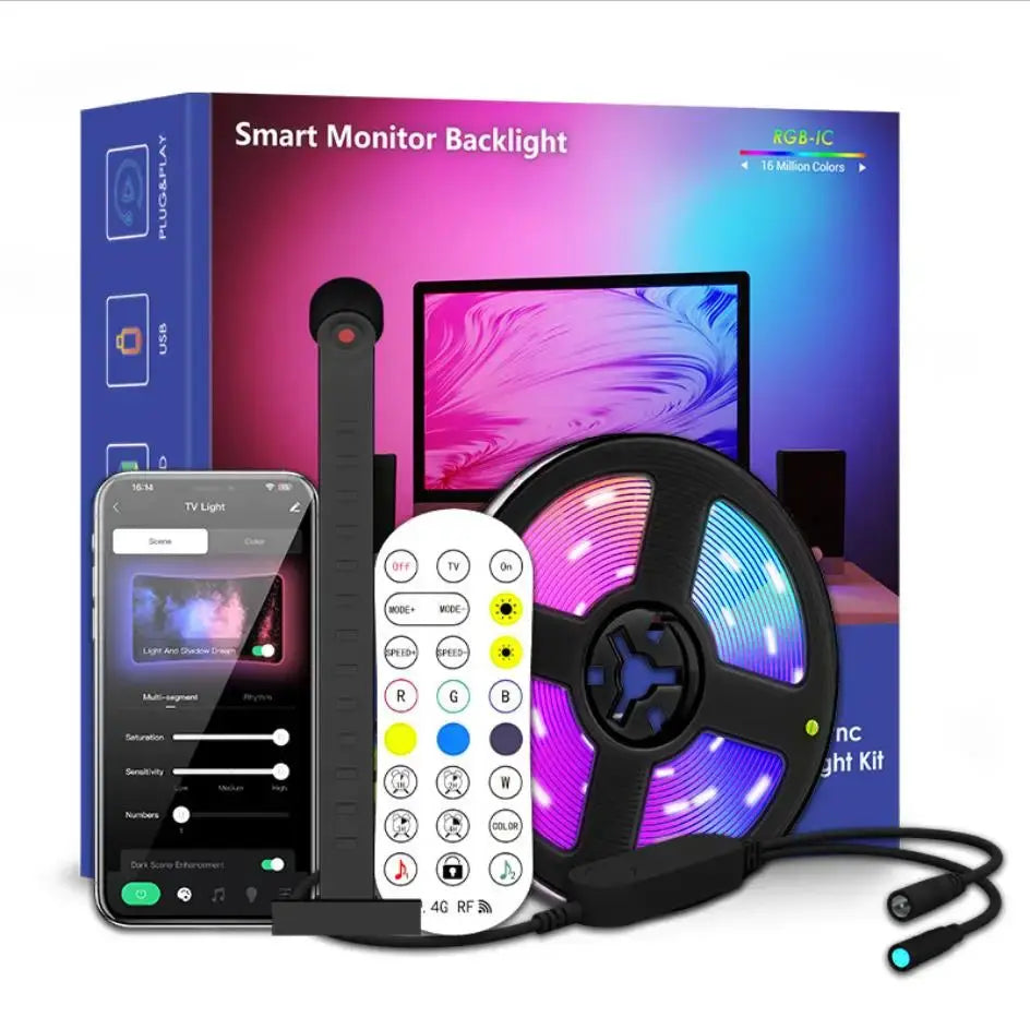RGBIC LED TV Backlight Strip with Camera App Control Music Sync Smart Lights for Gaming Room 55-75inch Ambient Lighting from PriceLows™
